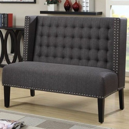 PRI Fabric Living Room Bench in Anthracite