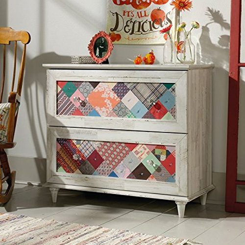 Sauder Eden Rue 2 Drawer Accent Chest in White Plank