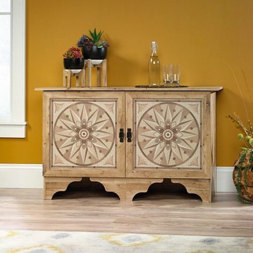 Sauder Viabella Accent Cabinet in Antigua Chestnut